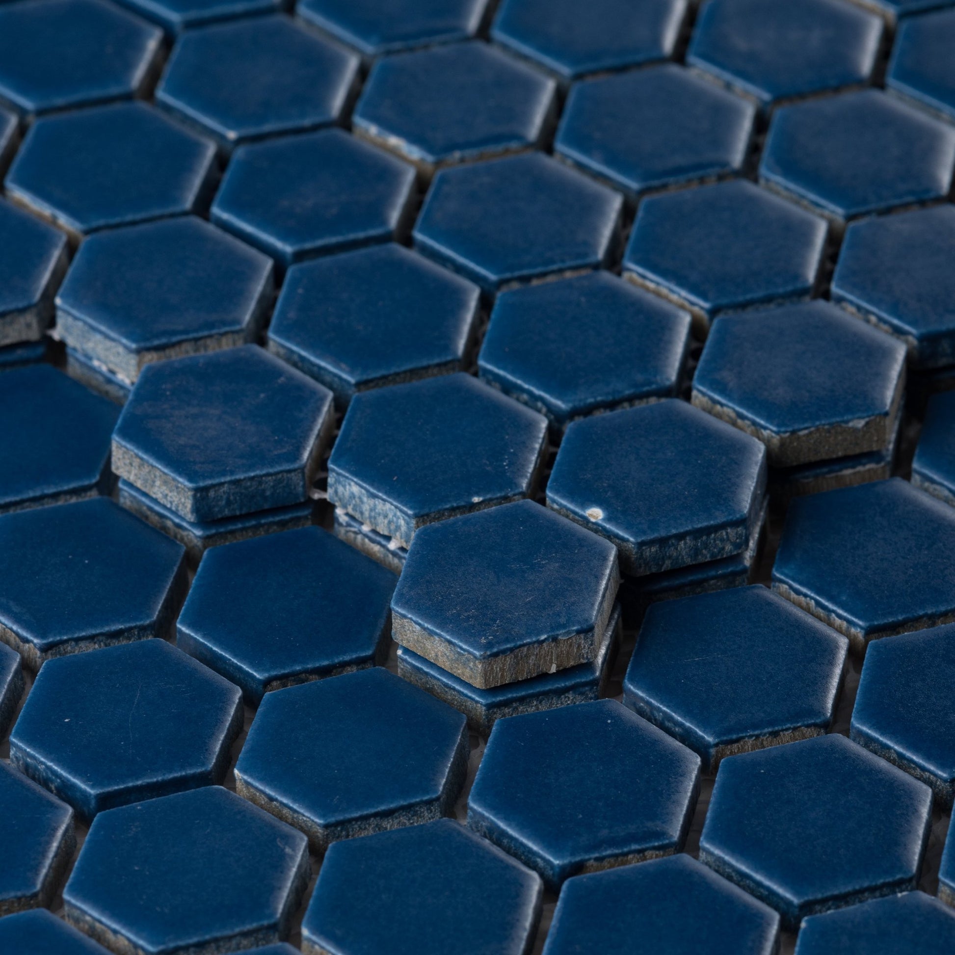 Moroccan Blue 1" Hexagon Matte Porcelain Mosaic Tile - Cemento Collection