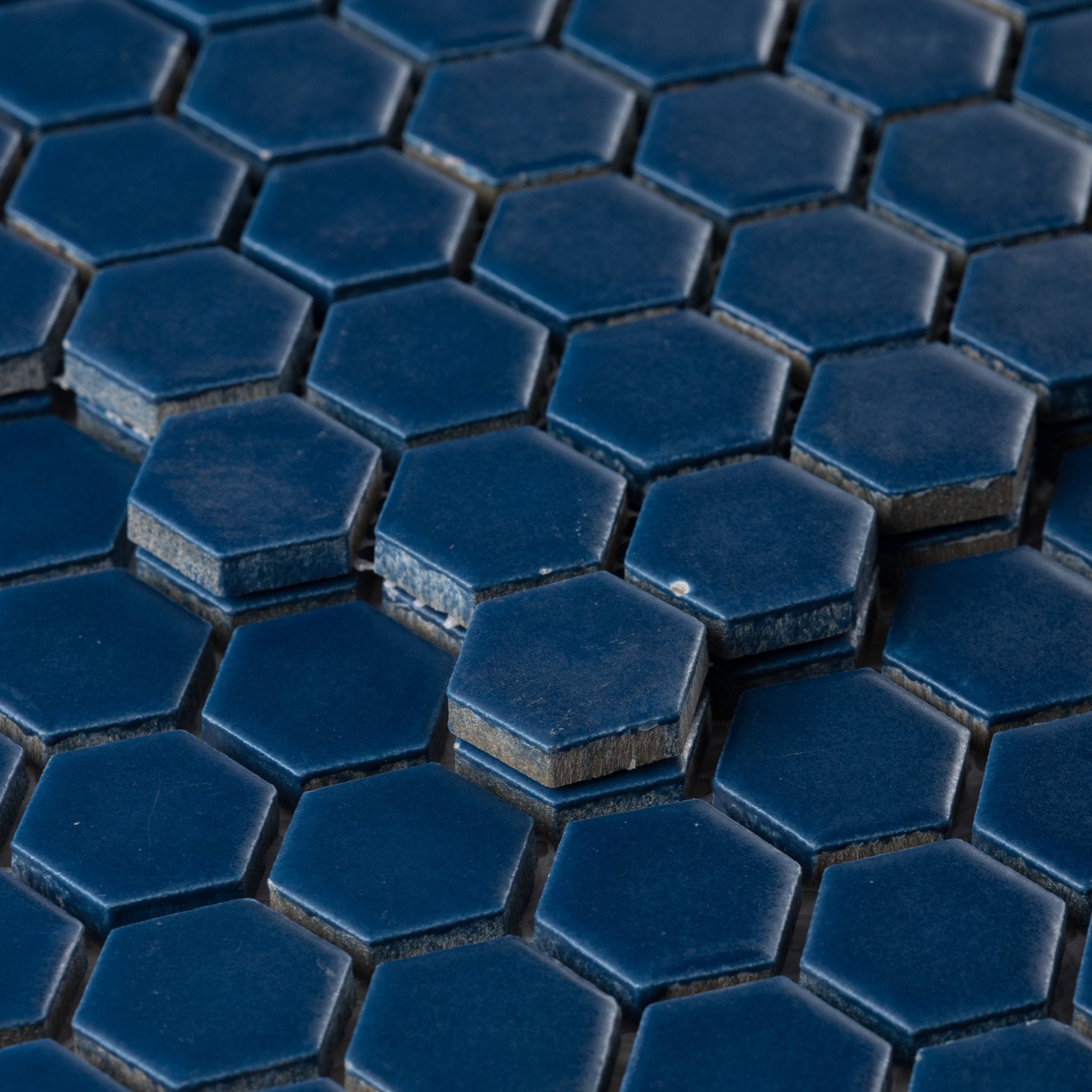 Moroccan Blue 1" Hexagon Matte Porcelain Mosaic Tile - Cemento Collection