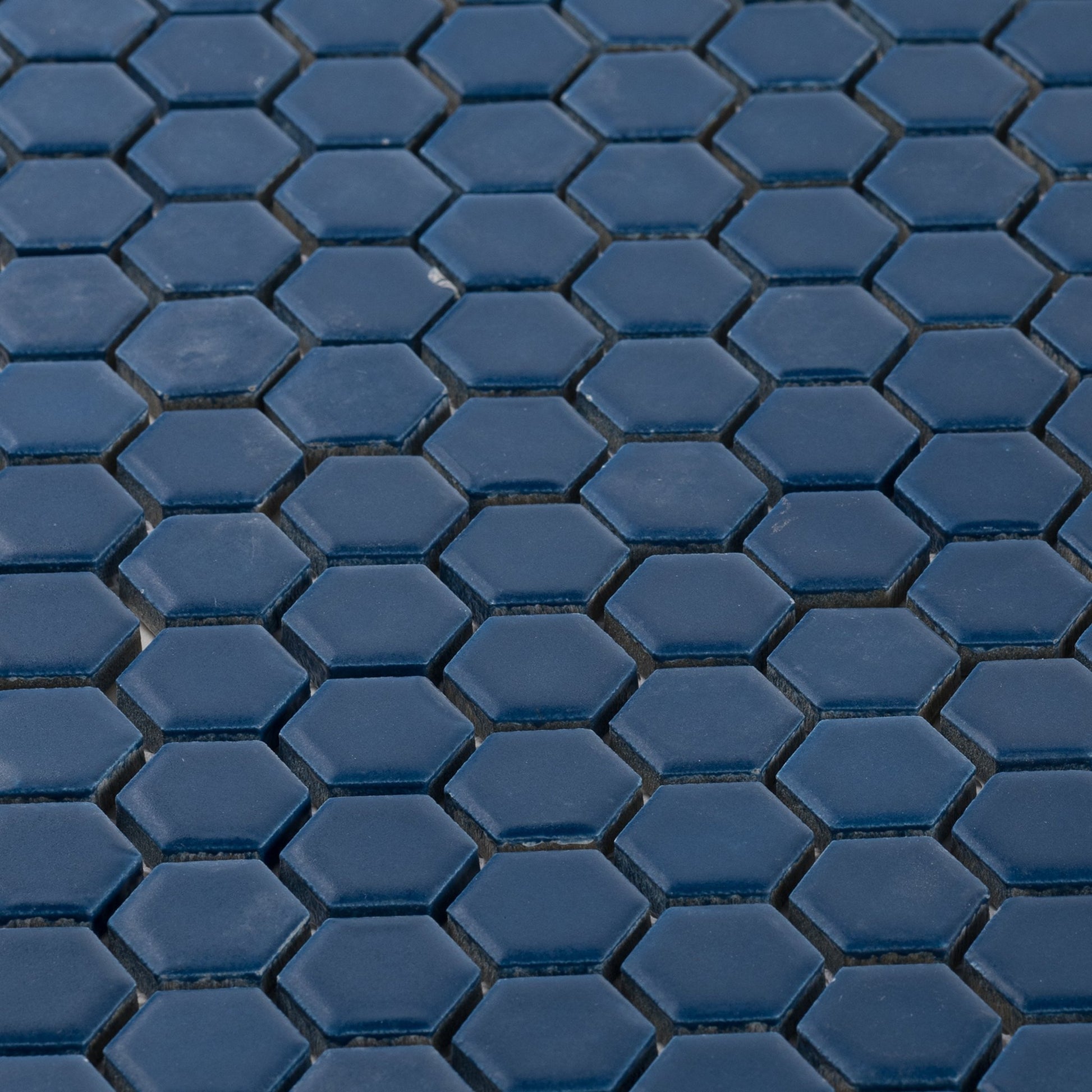 Moroccan Blue 1" Hexagon Matte Porcelain Mosaic Tile - Cemento Collection