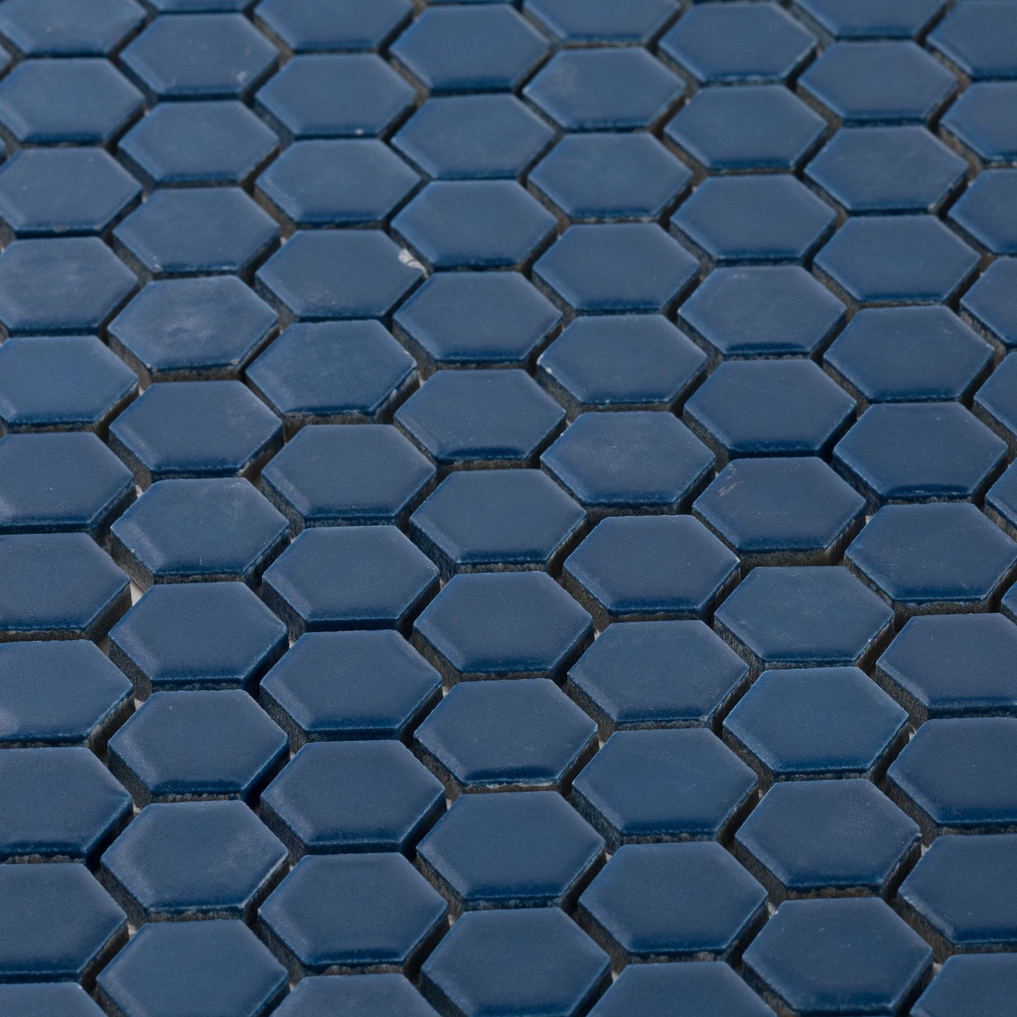 Moroccan Blue 1" Hexagon Matte Porcelain Mosaic Tile - Cemento Collection