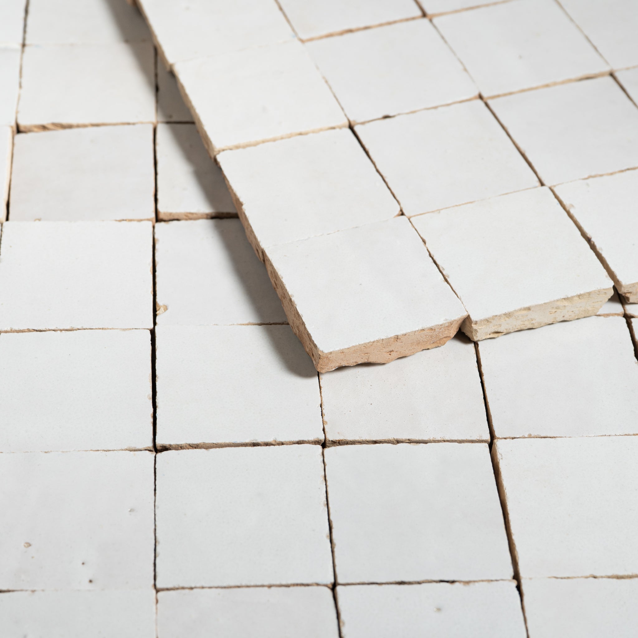 Moroccan Zellige 2x2 Snow White Mosaic Panel | Cemento Collection