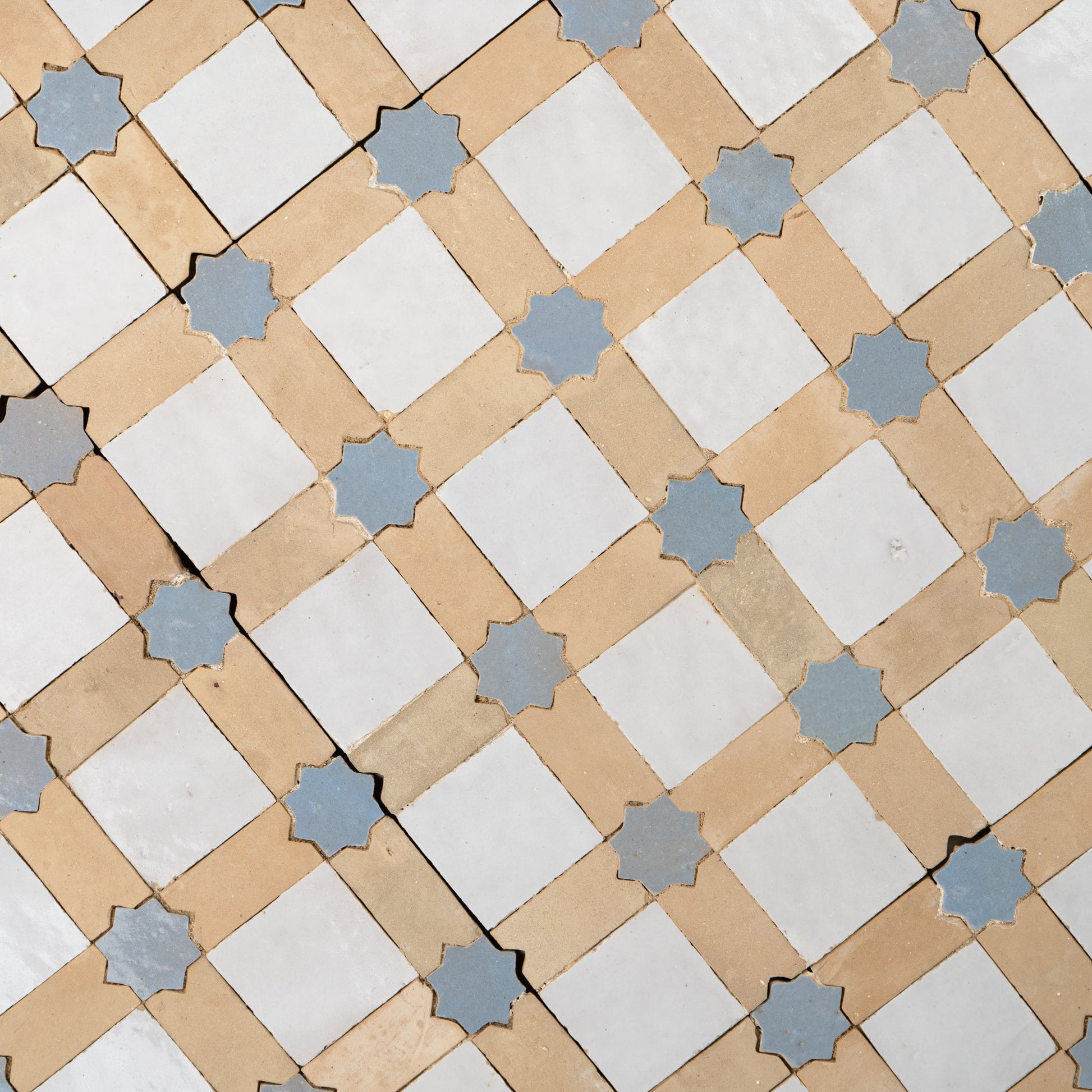 white, terracotta zellige mosaic