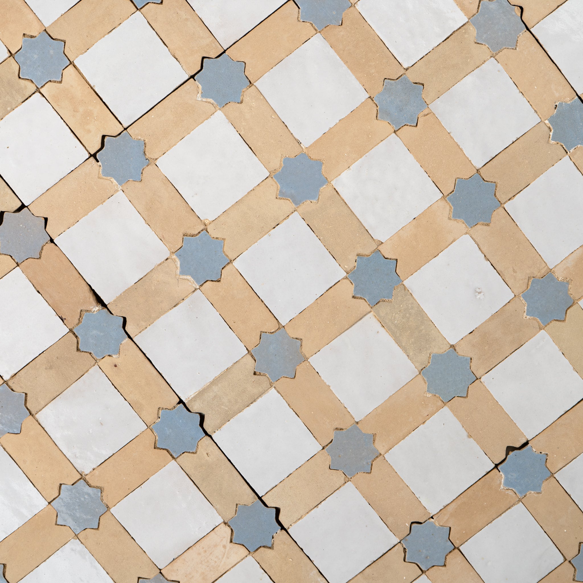 white, terracotta zellige mosaic