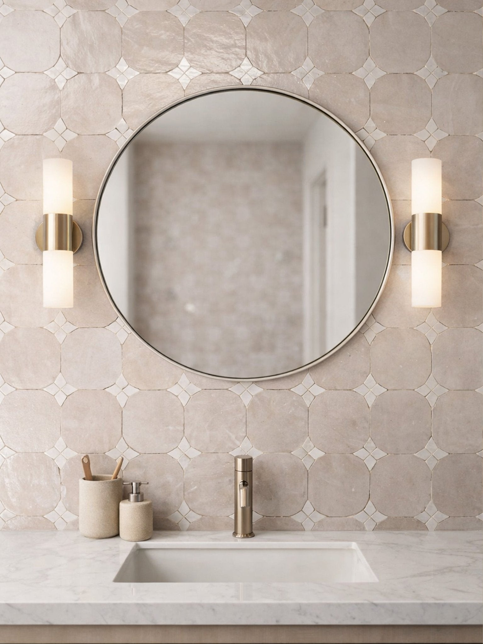 Moroccan Zellige Octaria Mosaic Tile | Cemento Collection