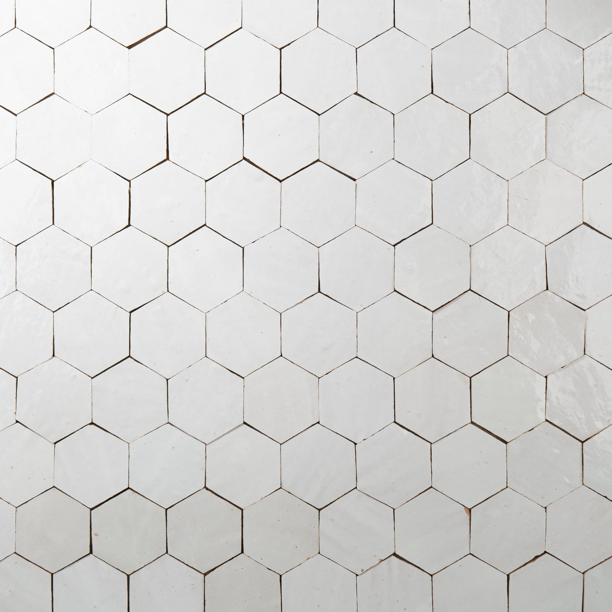Moroccan Zellige Off White 4'' Hexagon Mosaic - Cemento Collection