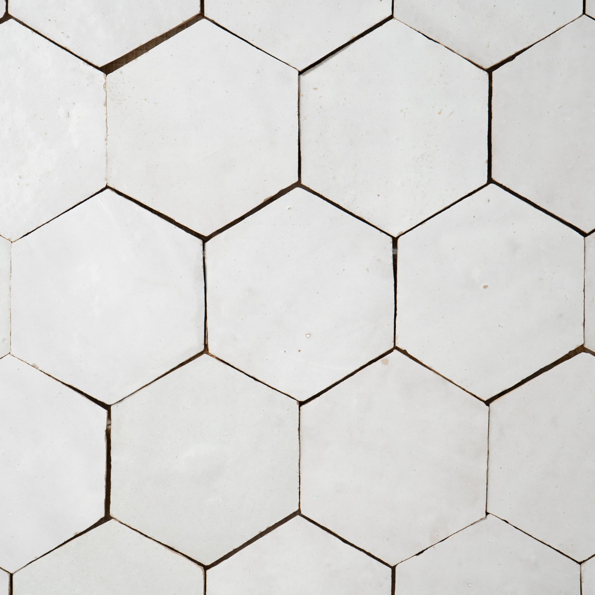 Moroccan Zellige Off White 4'' Hexagon Mosaic - Cemento Collection