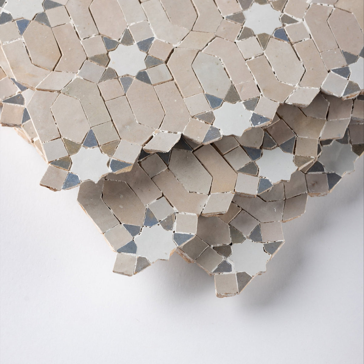 Moroccan Zellige Ravello Mosaic Tile (Colorway B) - Cemento Collection