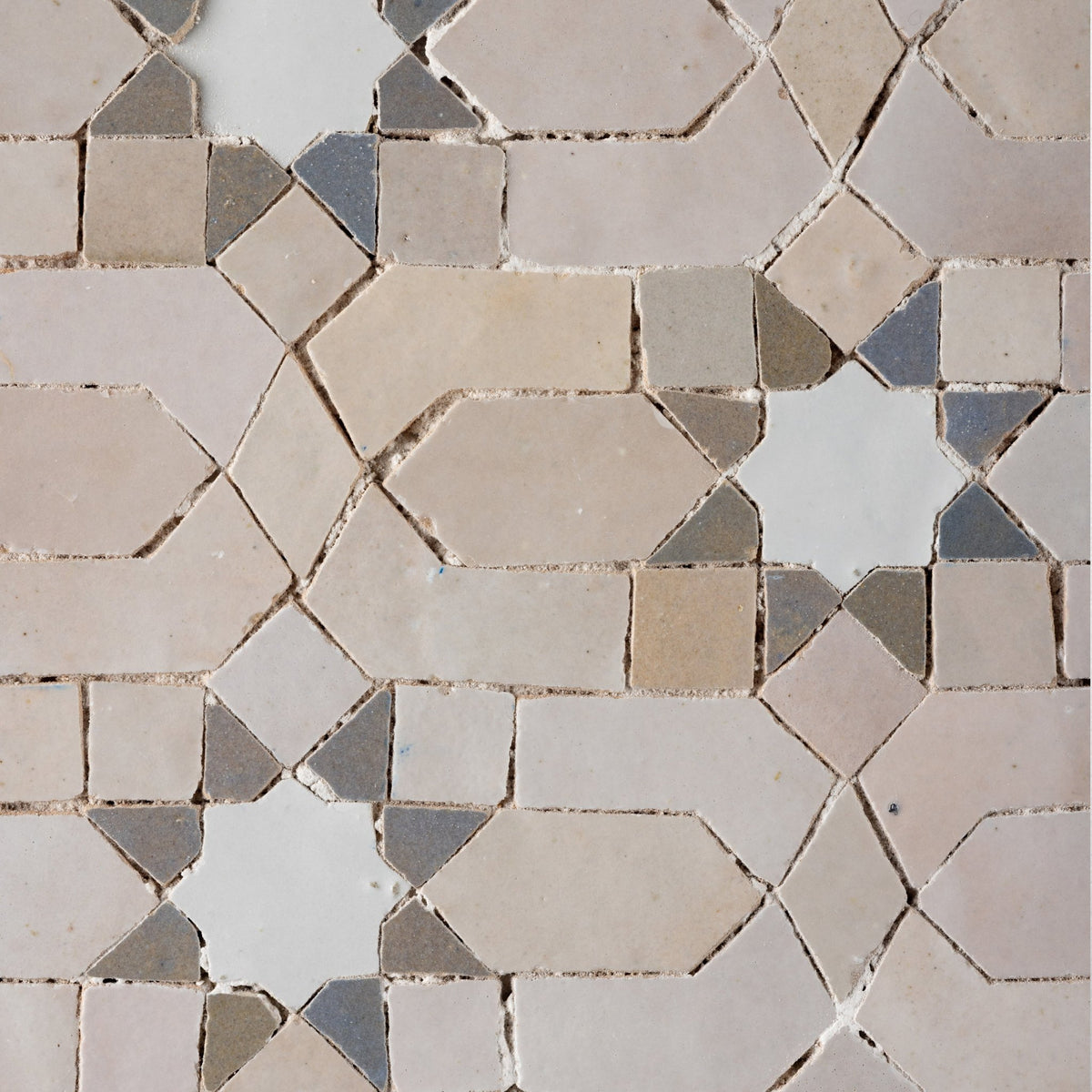 Moroccan Zellige Ravello Mosaic Tile (Colorway B) - Cemento Collection
