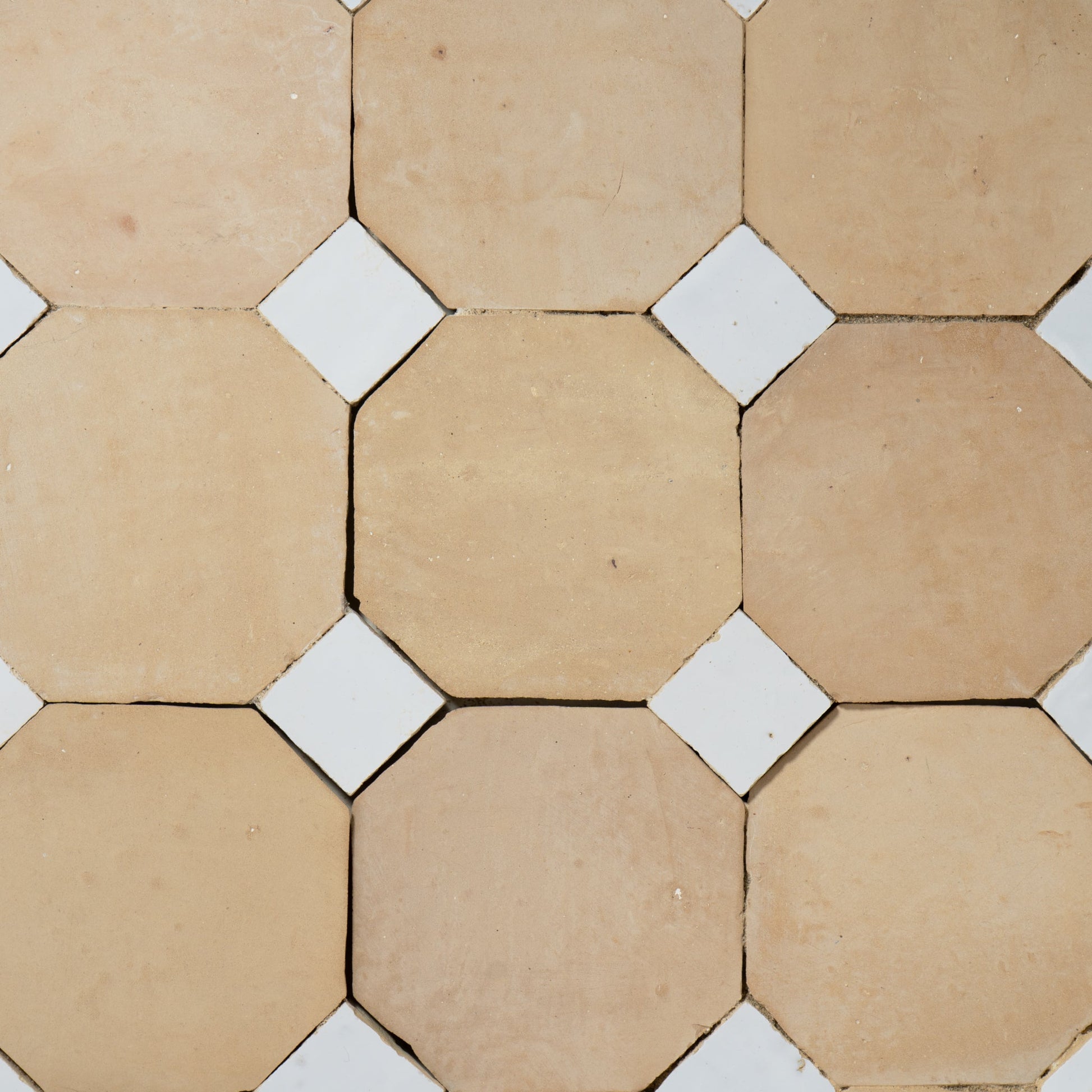 Moroccan Zellige Unglazed Mosaic with Snow White dots - Cemento Collection