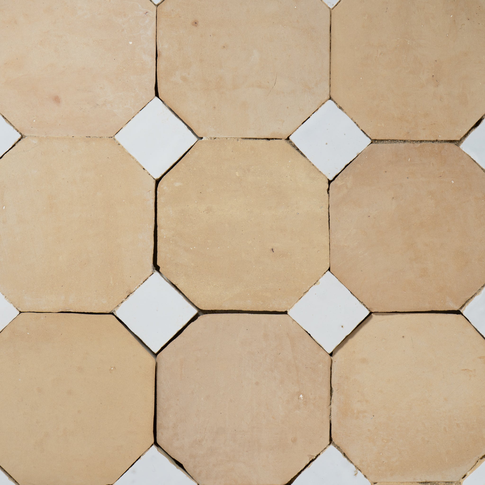 Moroccan Zellige Unglazed Mosaic with Snow White dots - Cemento Collection