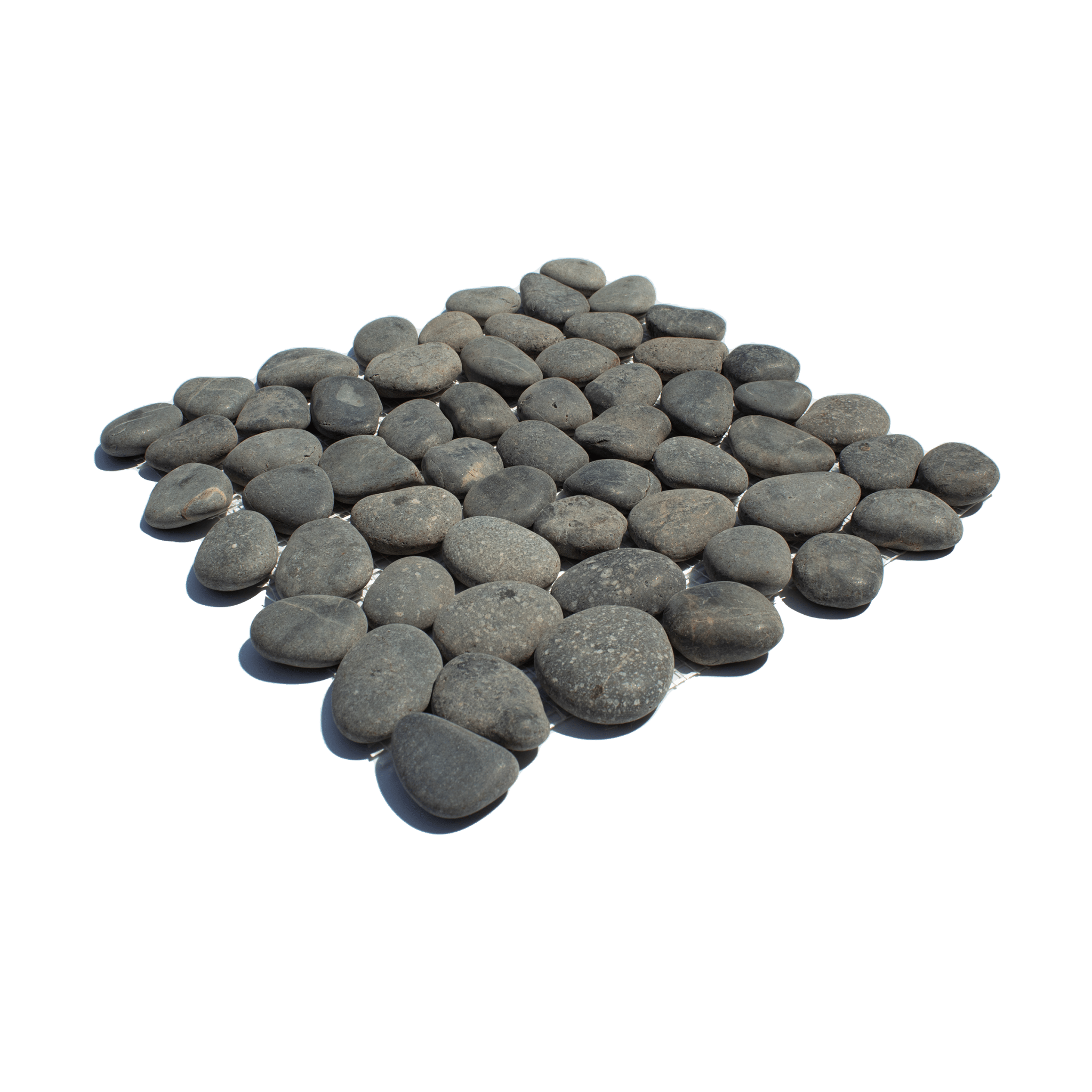 Nero Black Random Size Pebble Stone Mosaic - Cemento Collection