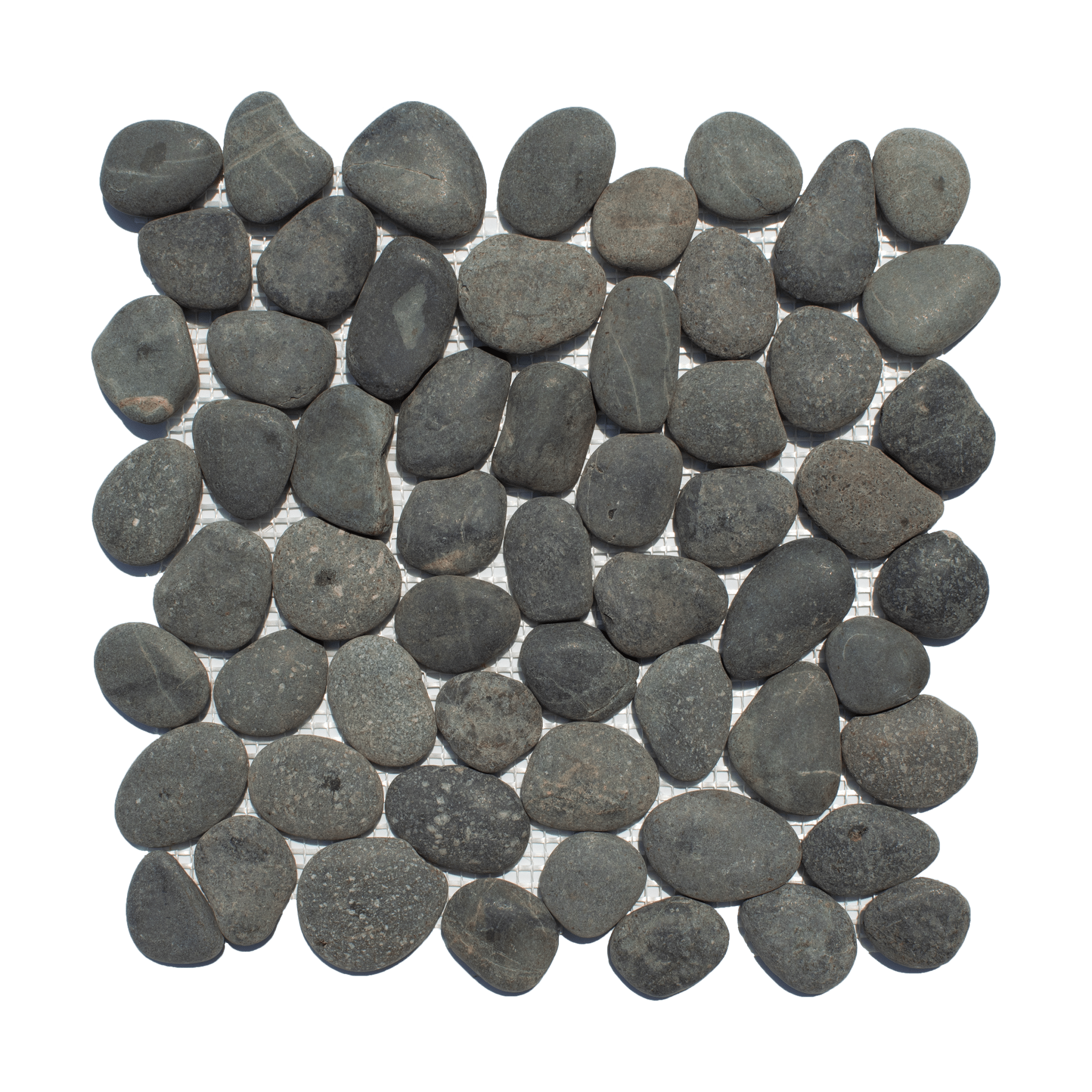 Nero Black Random Size Pebble Stone Mosaic - Cemento Collection