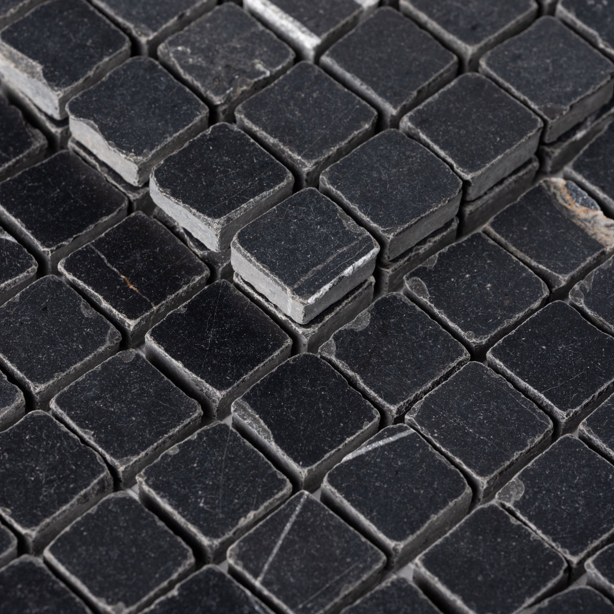 Nero Dorato 1x1 Patina Marble Mosaic Tile - Cemento Collection
