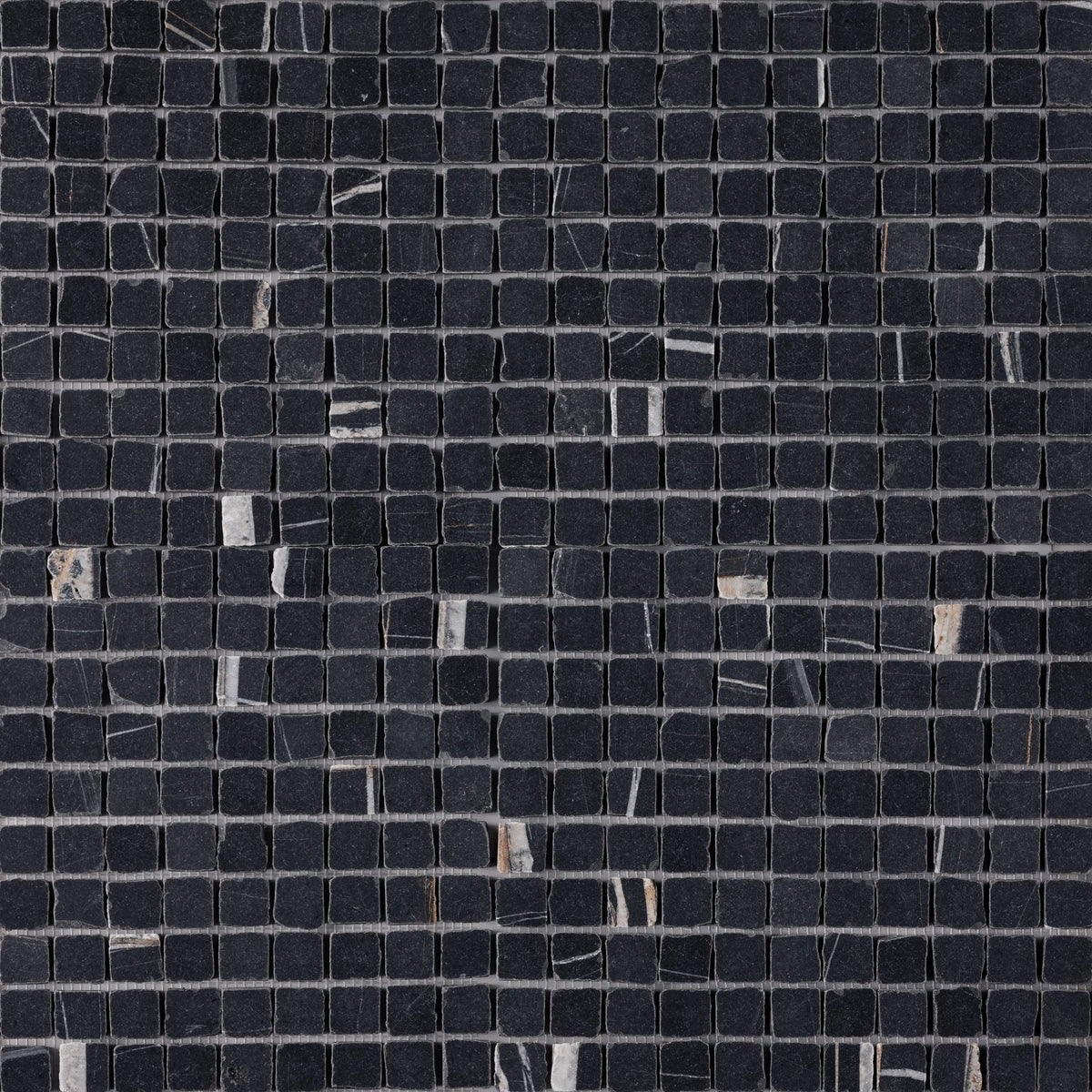 Nero Dorato 1x1 Patina Marble Mosaic Tile - Cemento Collection