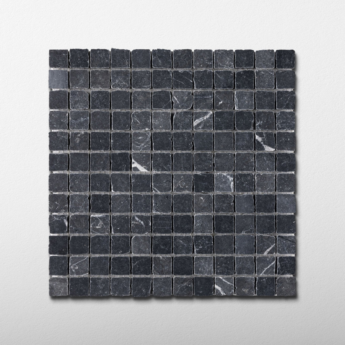 Nero Marquina 1x1 Patina Marble Mosaic Tile - Cemento Collection