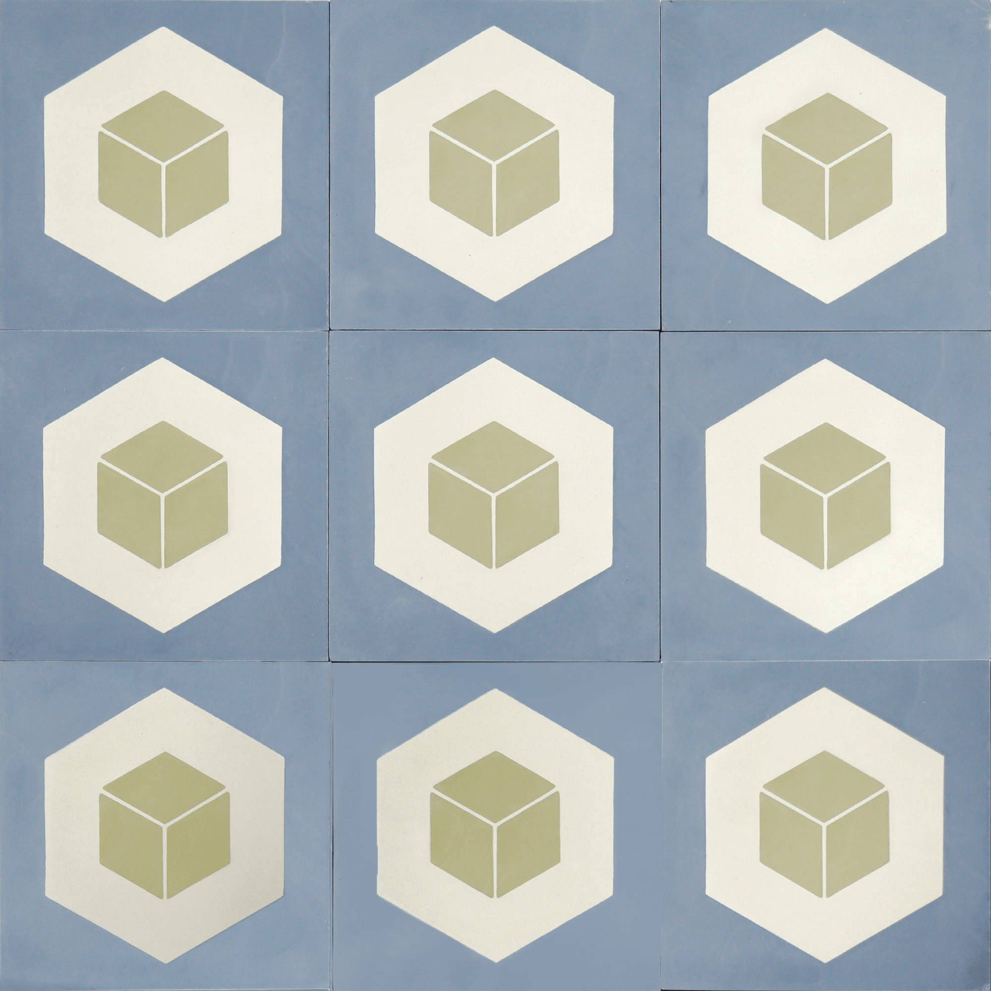 Optic Prism Blue Cement Tile - Cemento Collection