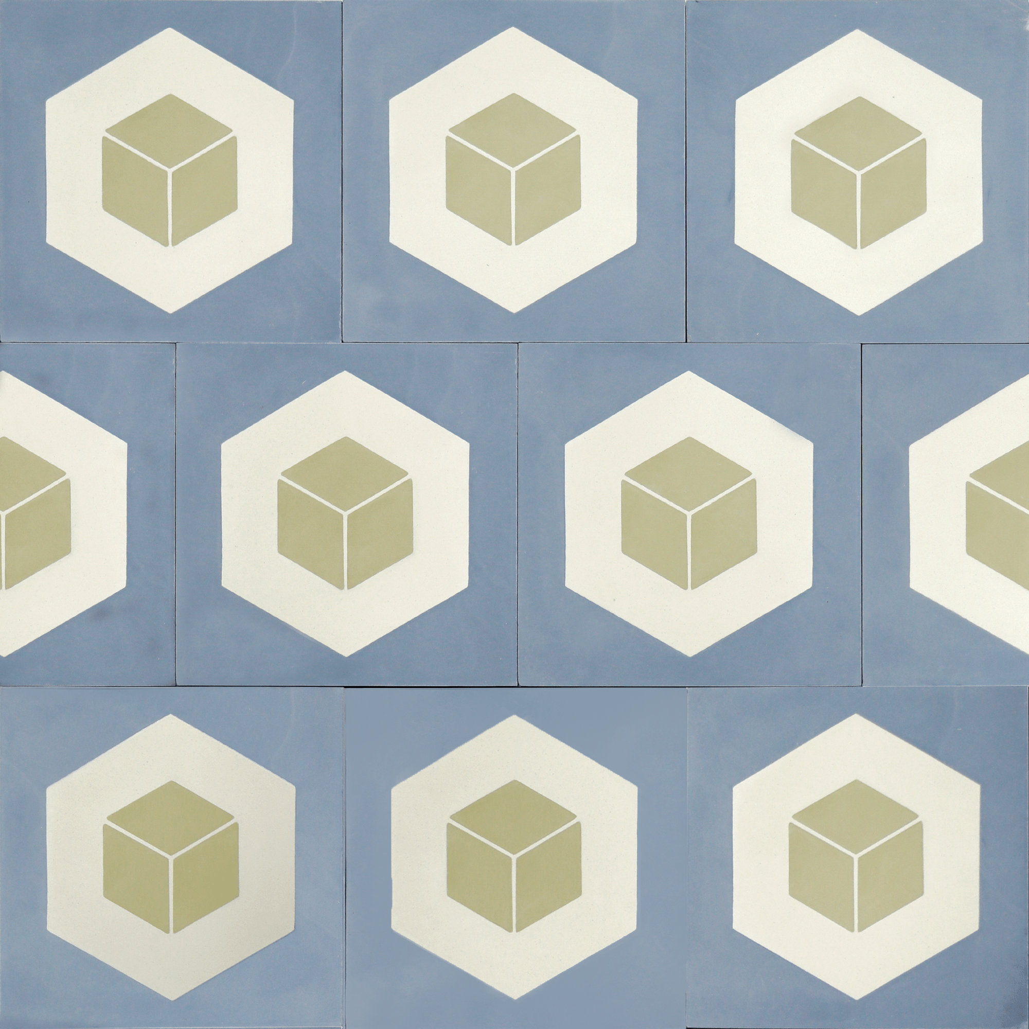 Optic Prism Blue Cement Tile - Cemento Collection