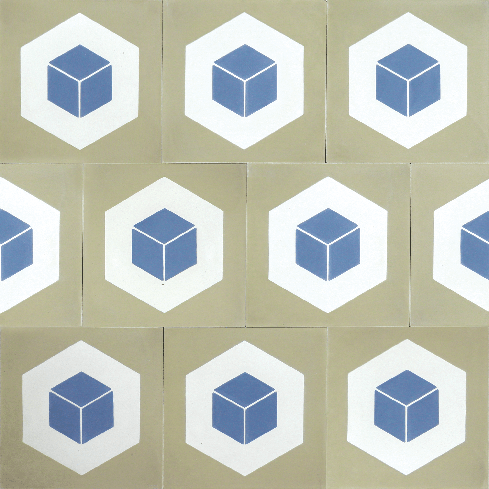 Optic Prism Green Cement Tile - Cemento Collection