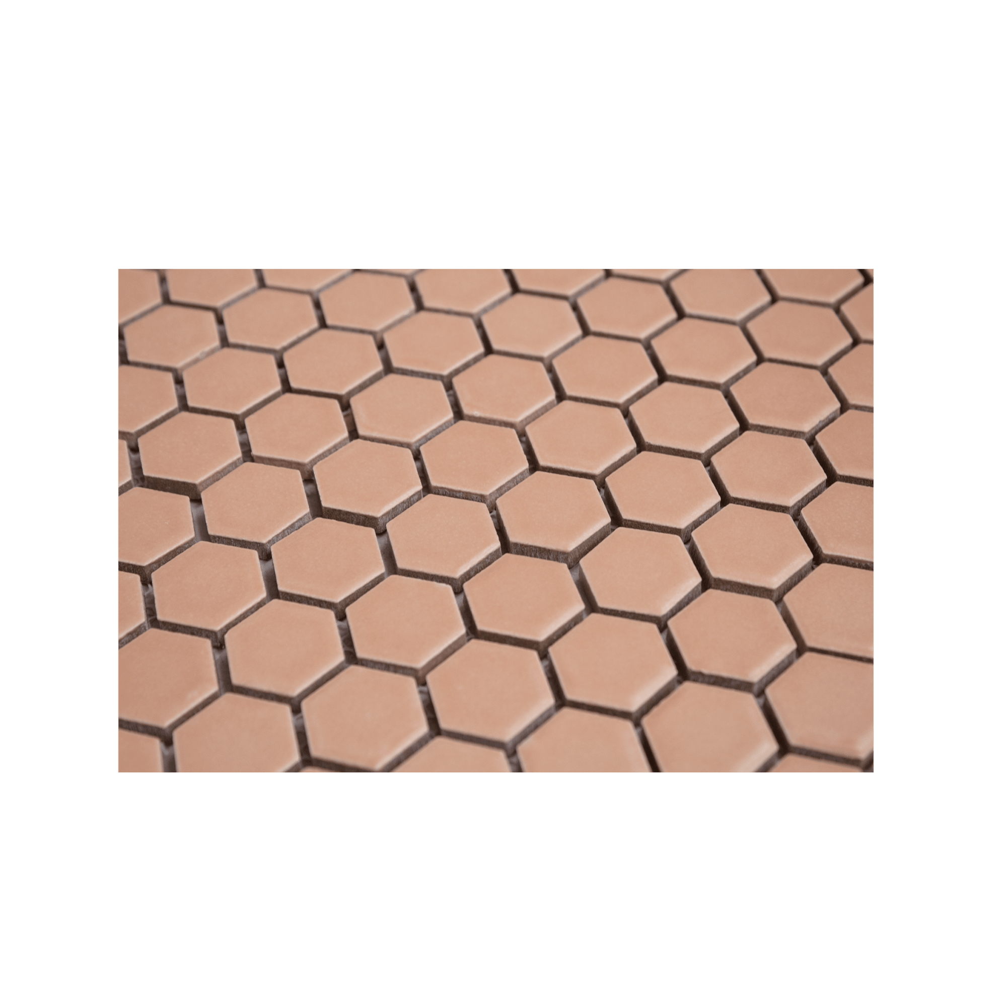Peach 1" Hexagon Matte Porcelain Mosaic Tile - Cemento Collection