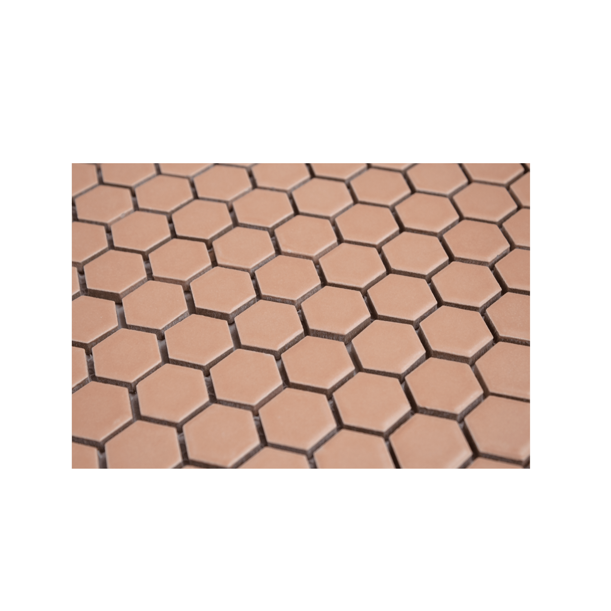 Peach 1" Hexagon Matte Porcelain Mosaic Tile - Cemento Collection