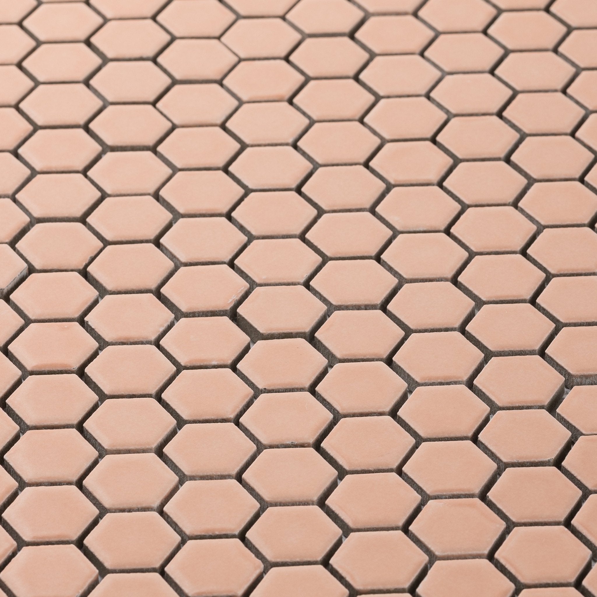 Peach 1" Hexagon Matte Porcelain Mosaic Tile - Cemento Collection