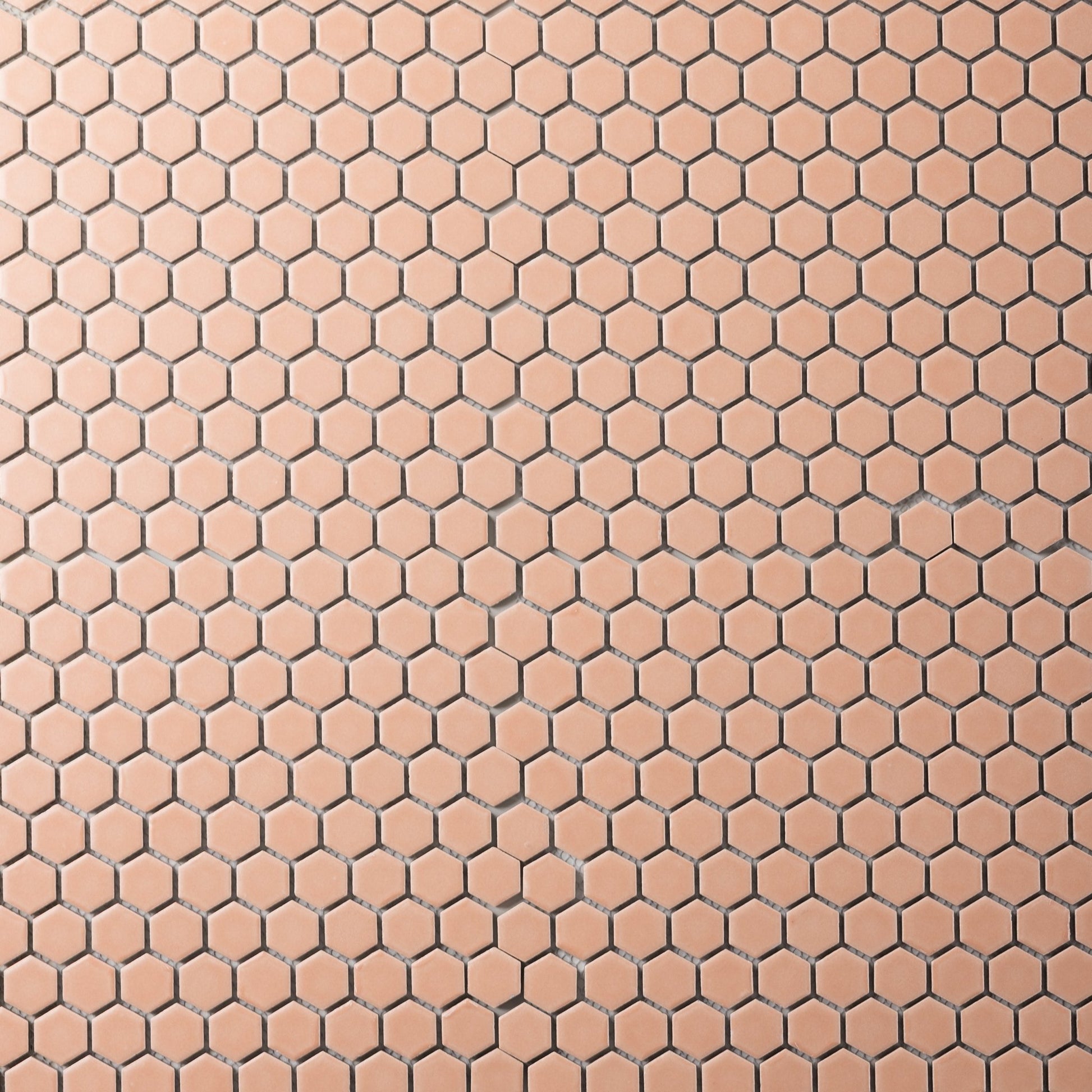 Peach 1" Hexagon Matte Porcelain Mosaic Tile - Cemento Collection
