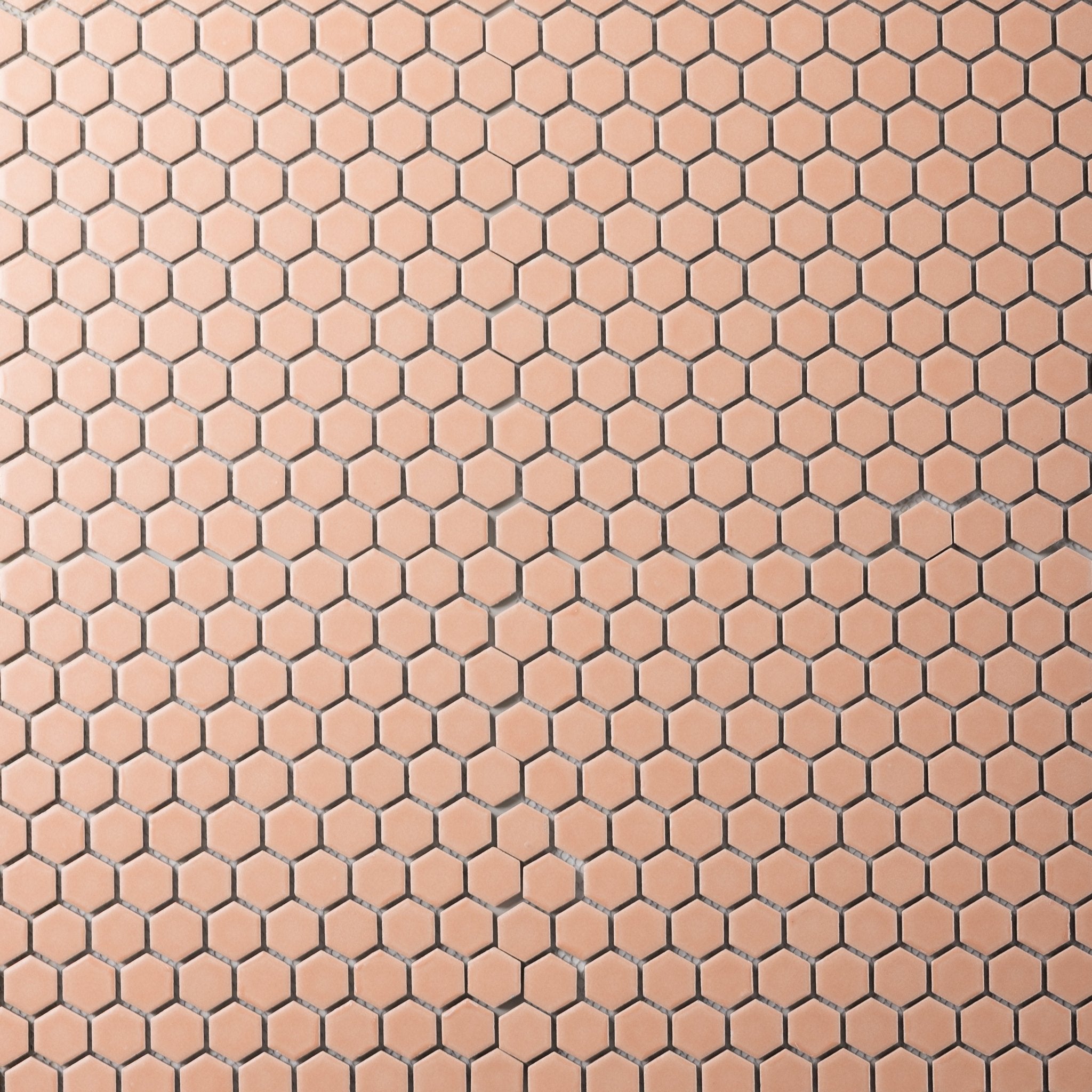 Peach 1" Hexagon Matte Porcelain Mosaic Tile - Cemento Collection