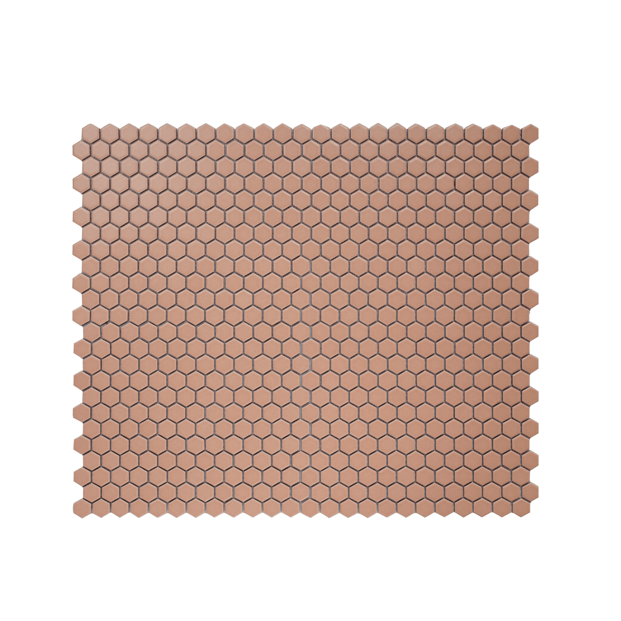 Peach 1" Hexagon Matte Porcelain Mosaic Tile - Cemento Collection