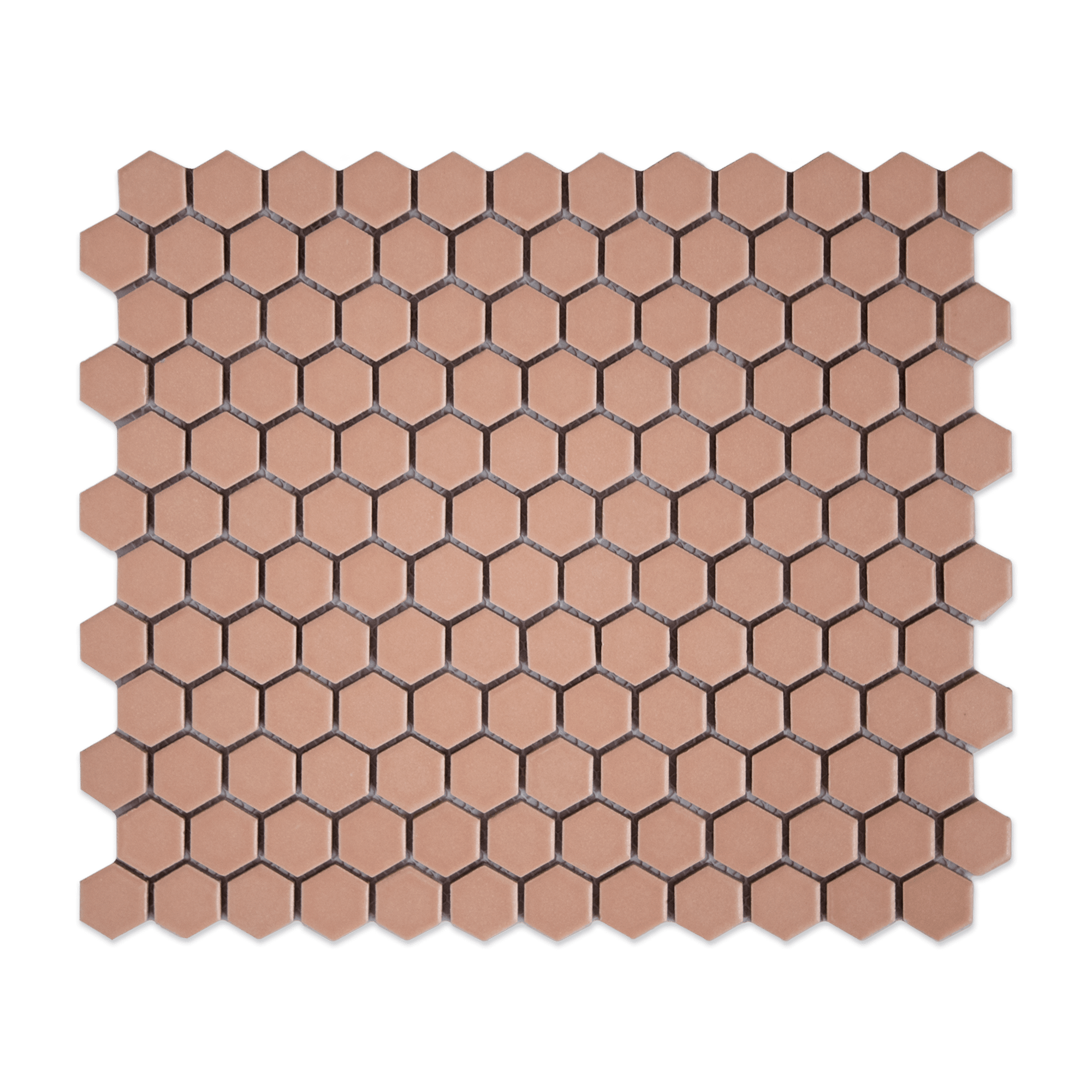 Peach 1" Hexagon Matte Porcelain Mosaic Tile - Cemento Collection