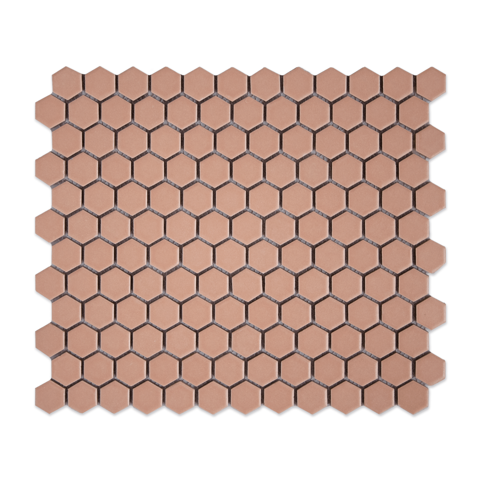 Peach 1" Hexagon Matte Porcelain Mosaic Tile - Cemento Collection