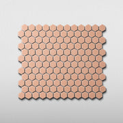 Peach 1" Hexagon Matte Porcelain Mosaic Tile - Cemento Collection