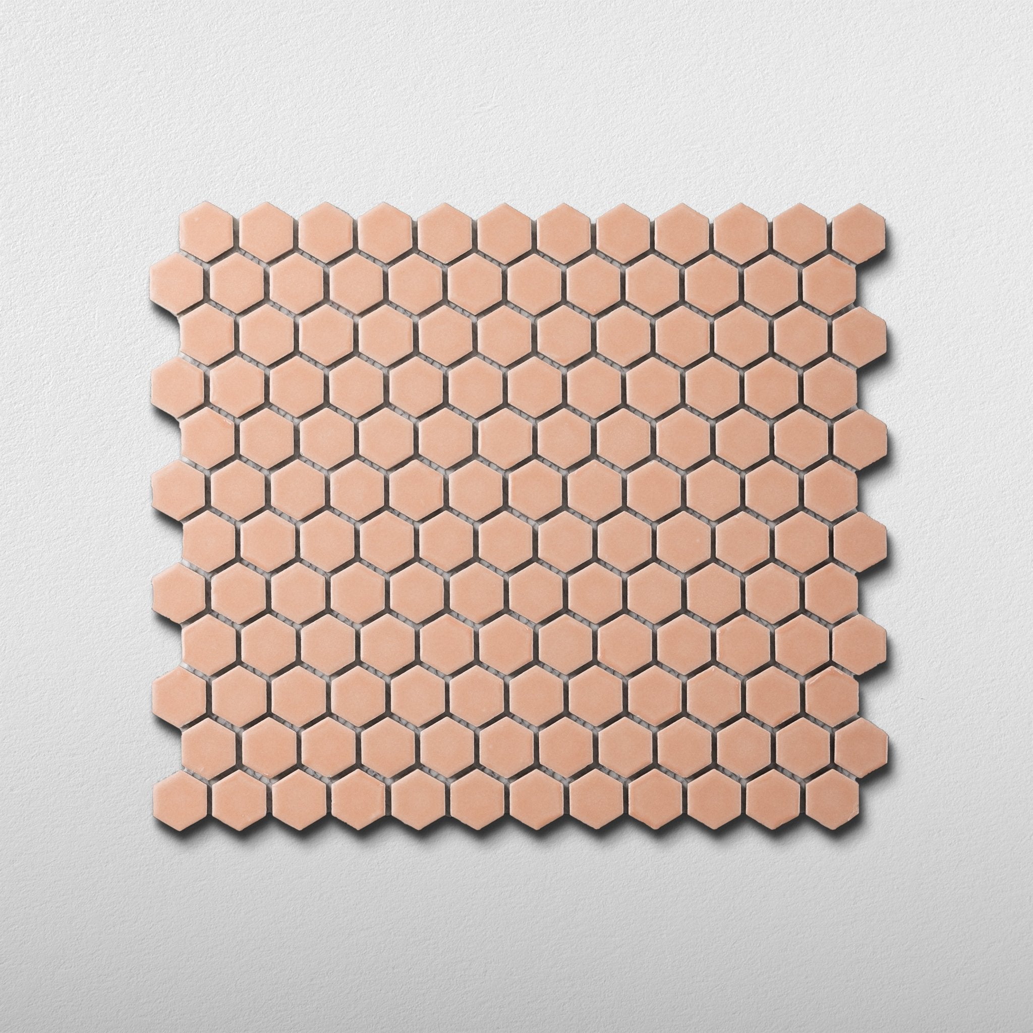Peach 1" Hexagon Matte Porcelain Mosaic Tile - Cemento Collection