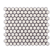 Pearl White Glossy Hexagon Mosaic Tile - Cemento Collection