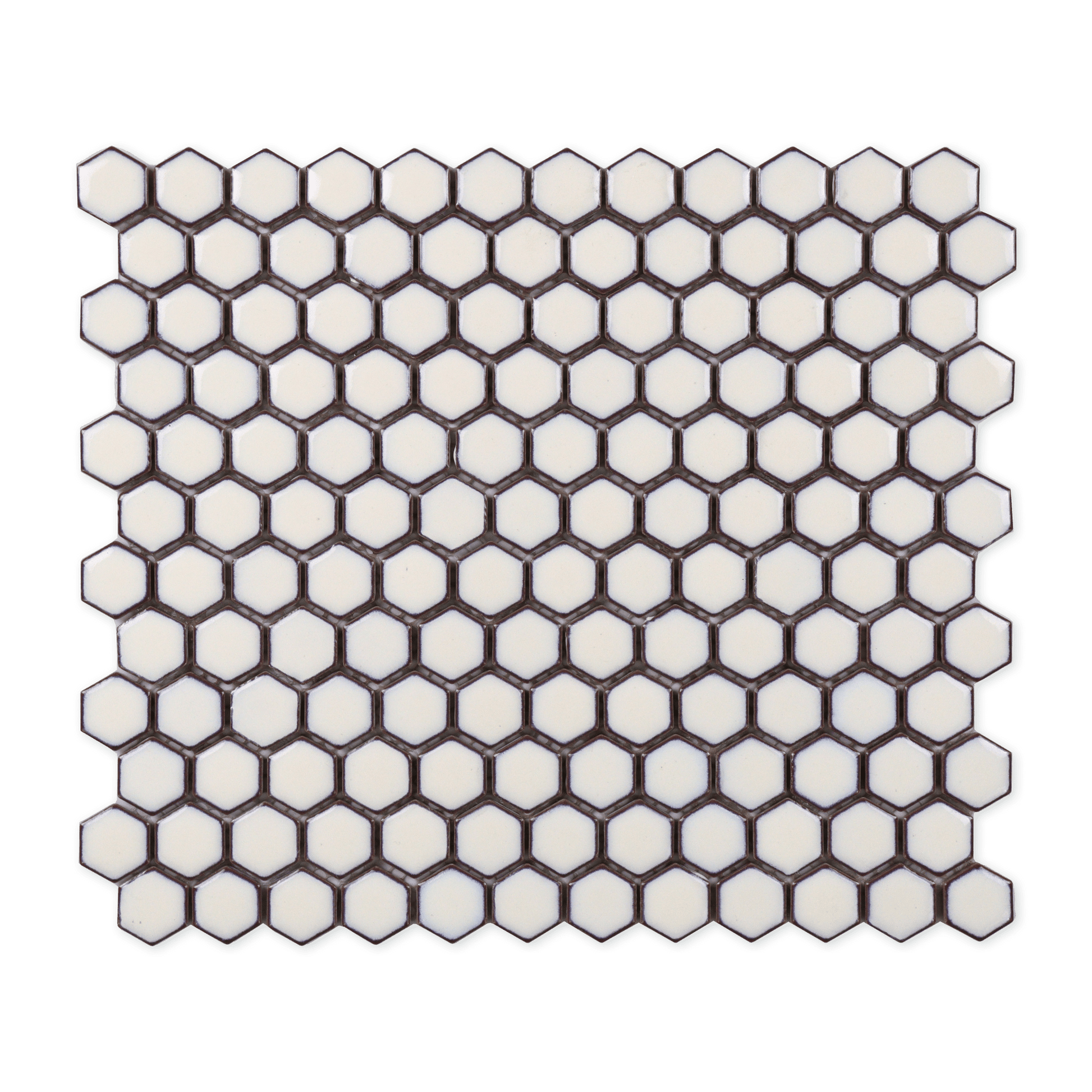 Pearl White Glossy Hexagon Mosaic Tile - Cemento Collection