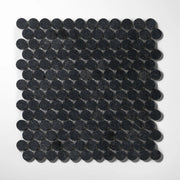 Penny Round 1" Belgian Bluestone Limestone Honed Mosaic Tile - Cemento Collection