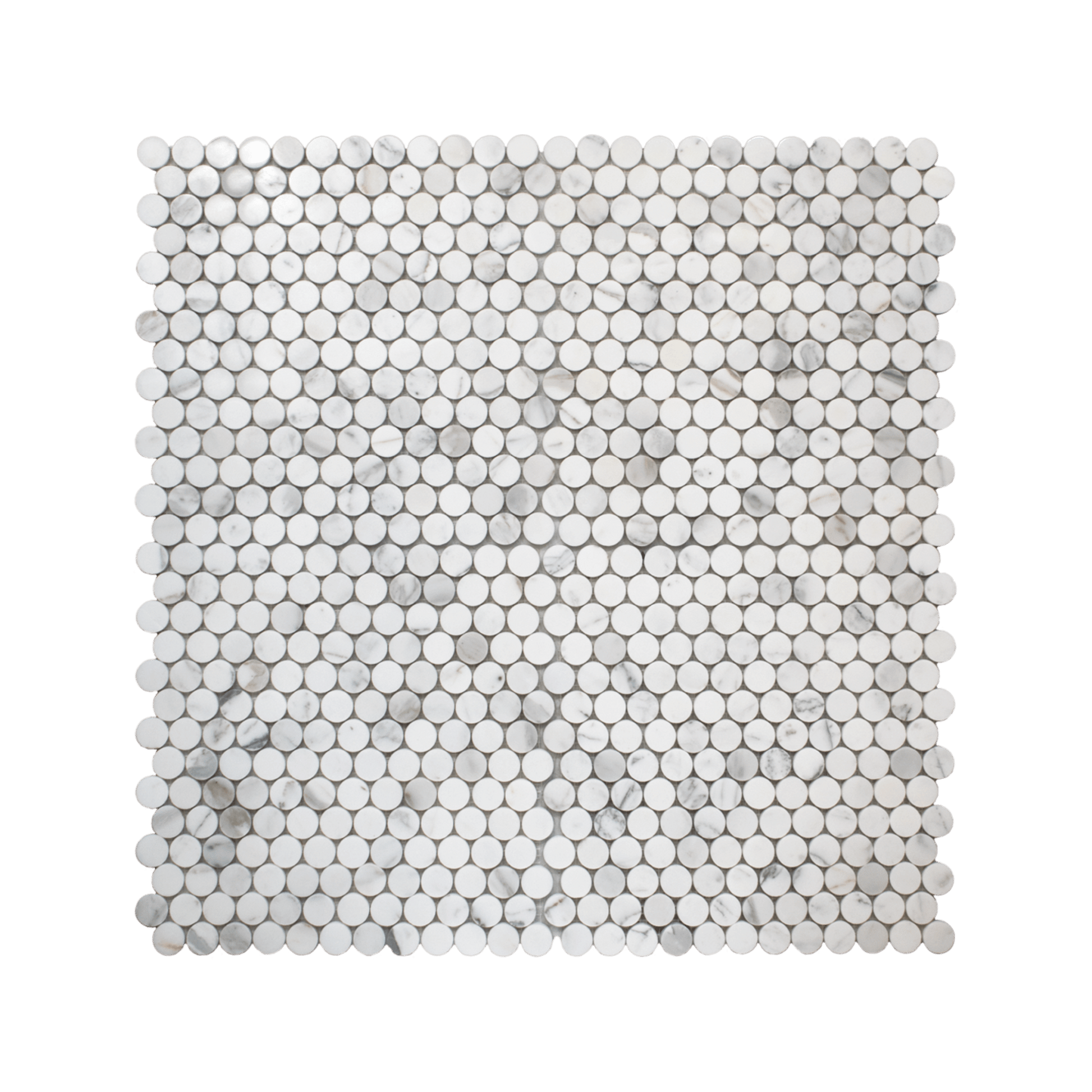 Penny Round 1" Calacatta Gold Marble Polished Mosaic Tile - Cemento Collection