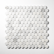 Penny Round 1"  Calacatta Gold Marble Polished Mosaic Tile
