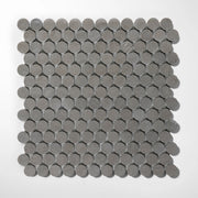 Penny Round 1" Grigio Foussana Limestone Honed Mosaic Tile - Cemento Collection