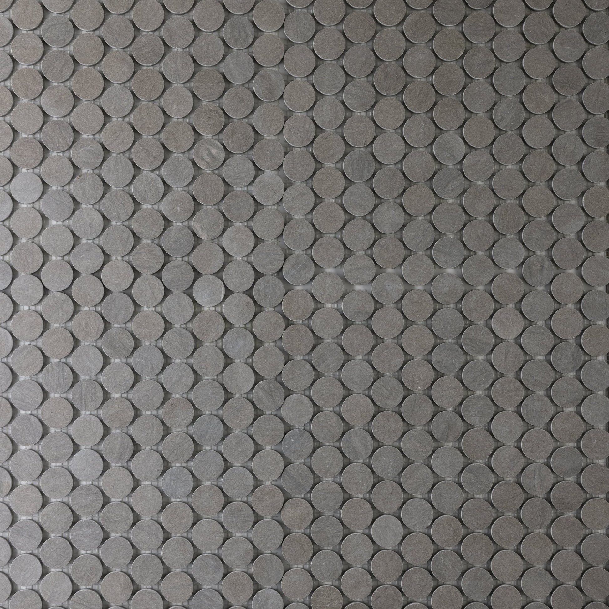 Penny Round 1" Grigio Foussana Limestone Honed Mosaic Tile - Cemento Collection