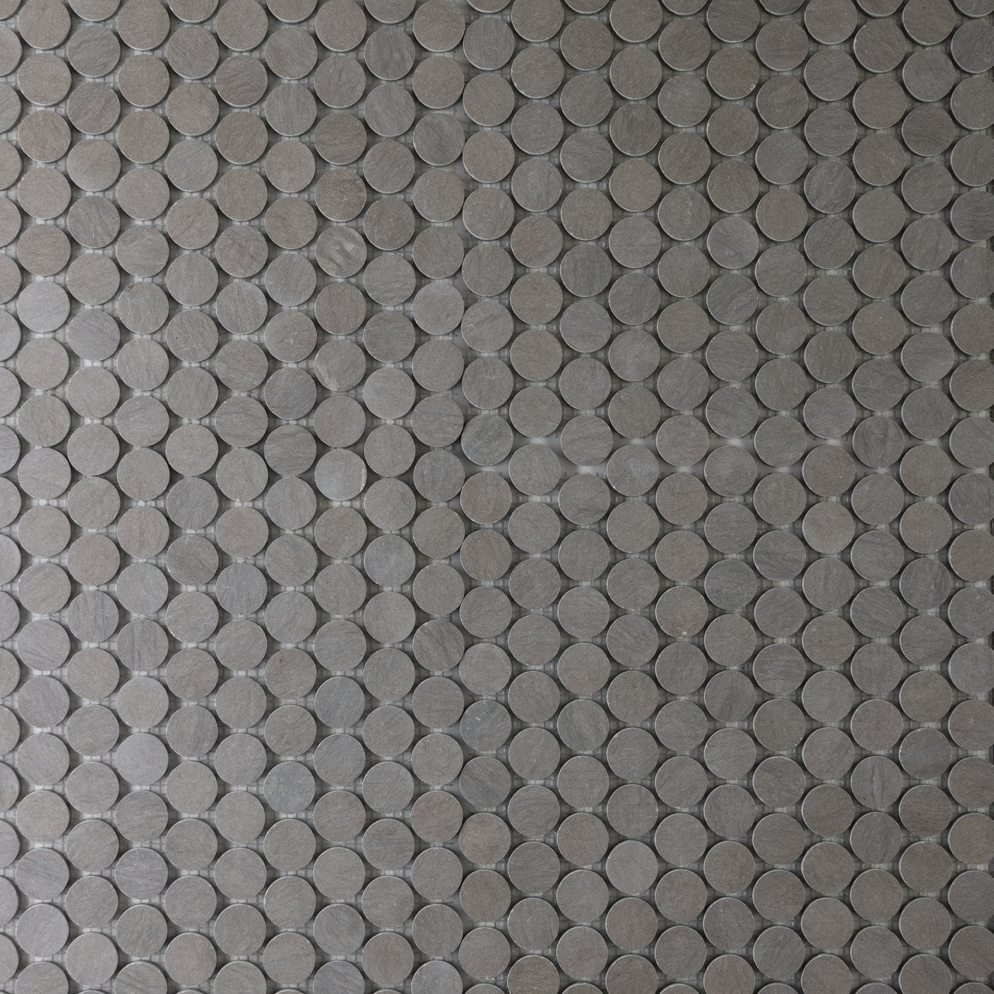 Penny Round 1" Grigio Foussana Limestone Honed Mosaic Tile - Cemento Collection