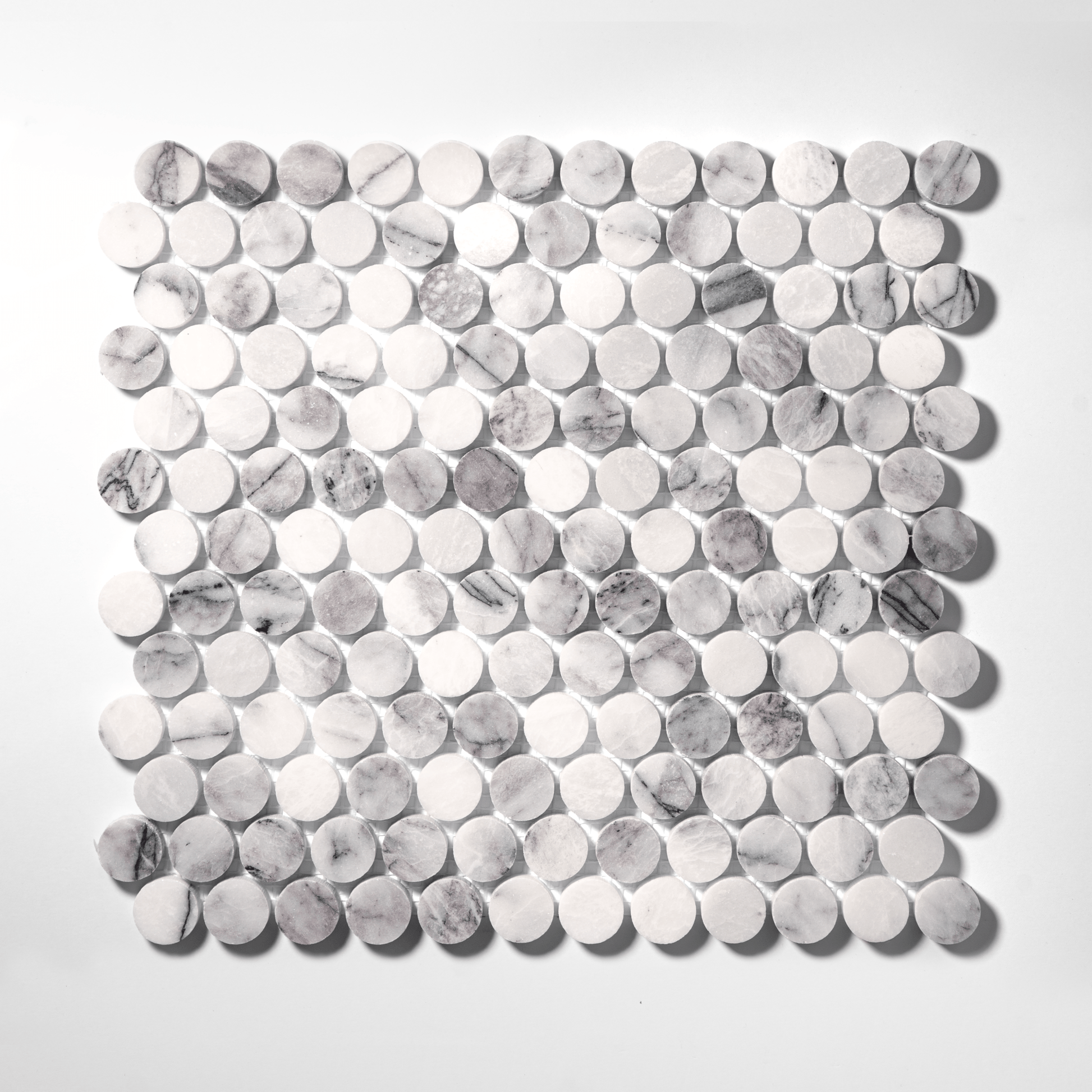 Penny Round 1"  Lilac Marble Honed Mosaic Tile