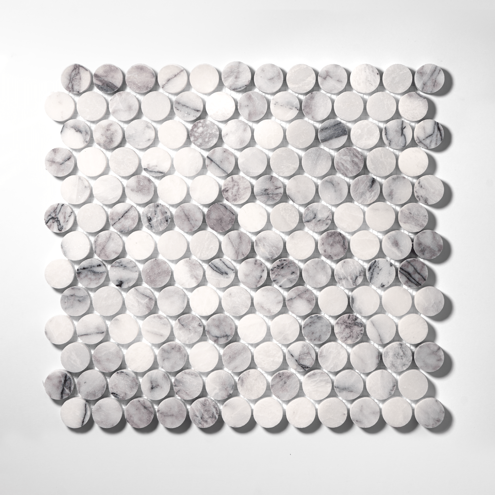 Penny Round 1"  Lilac Marble Honed Mosaic Tile