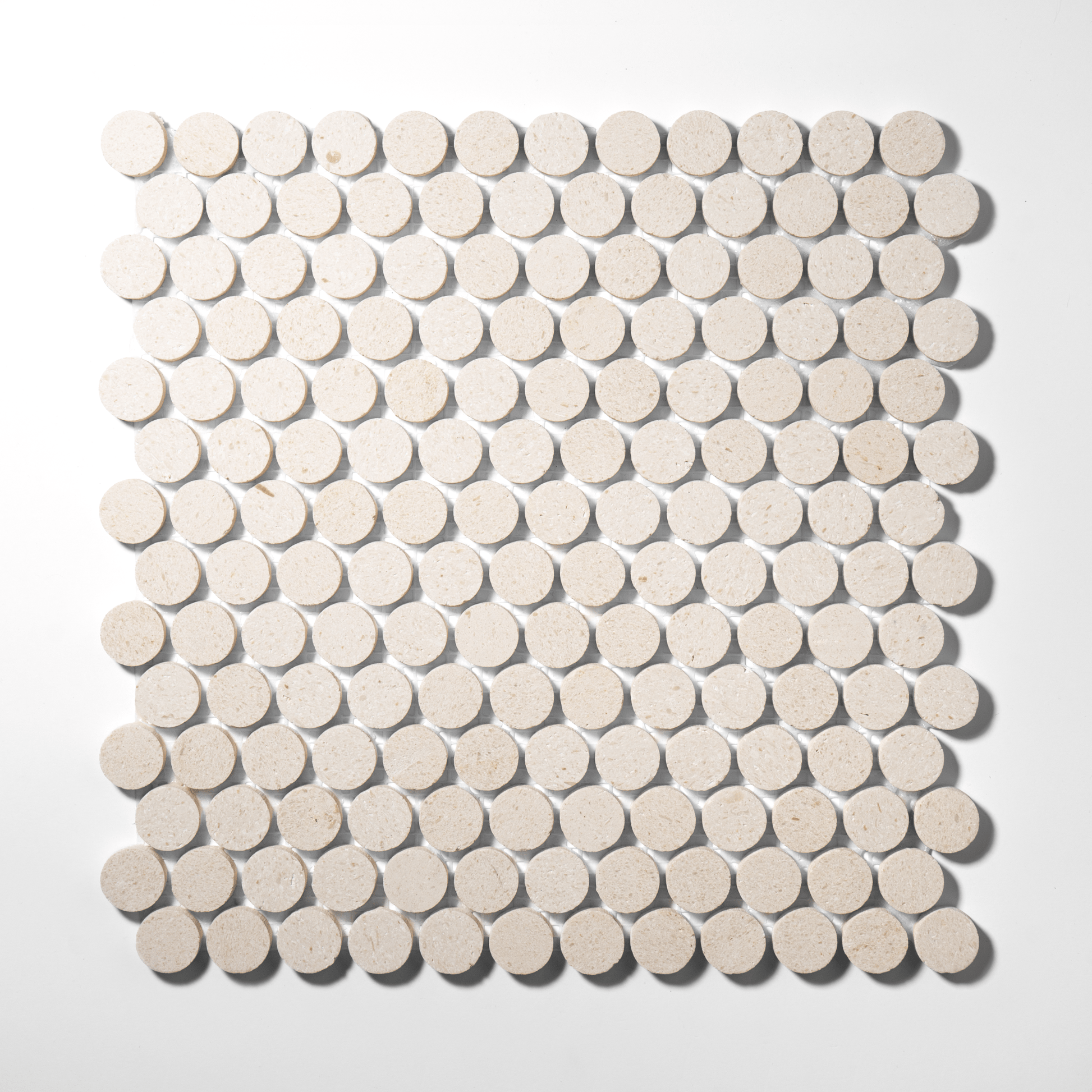 Penny Round 1" Limestone Honed Mosaic Tile