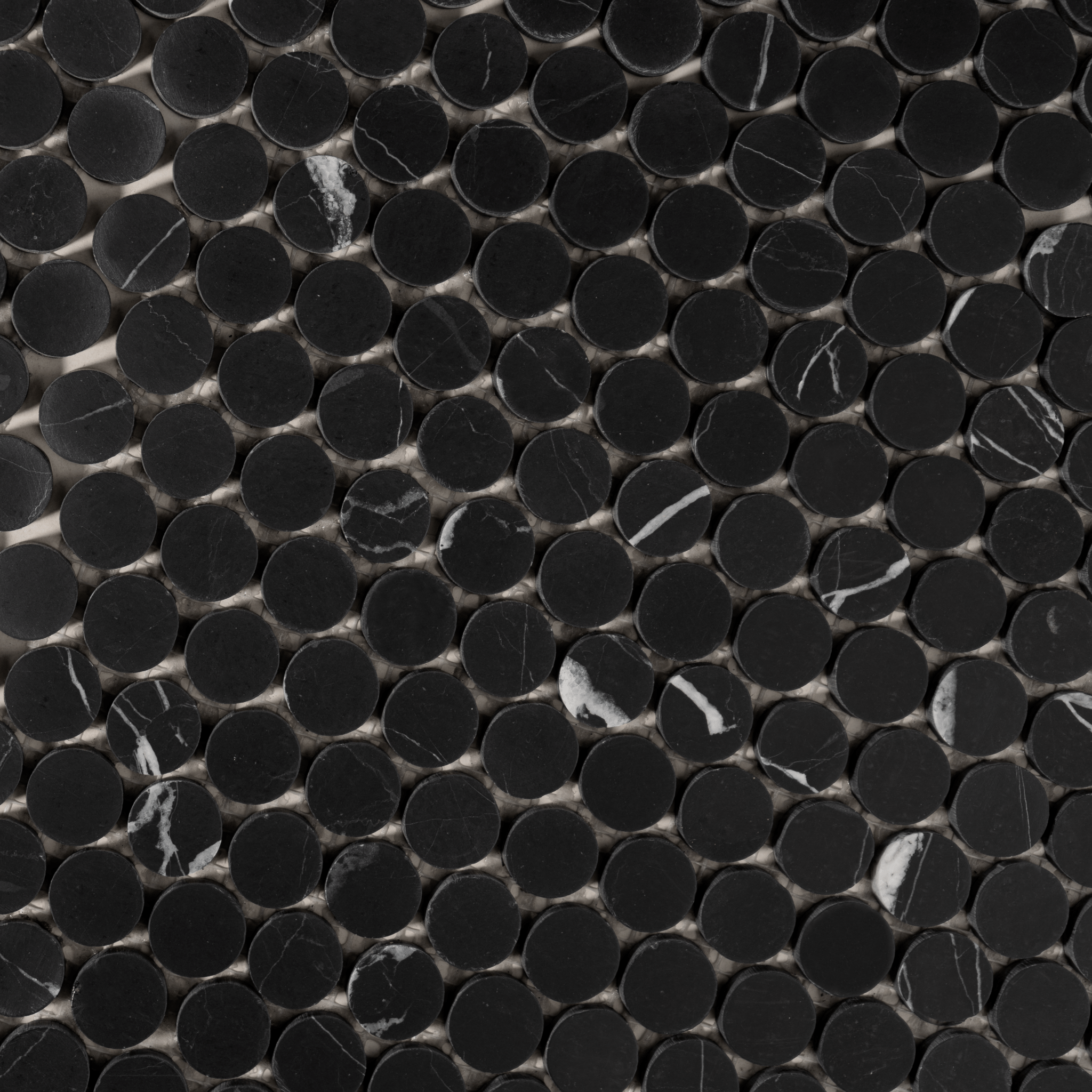  1" Nero Marquina Marble Honed Mosaic Tile