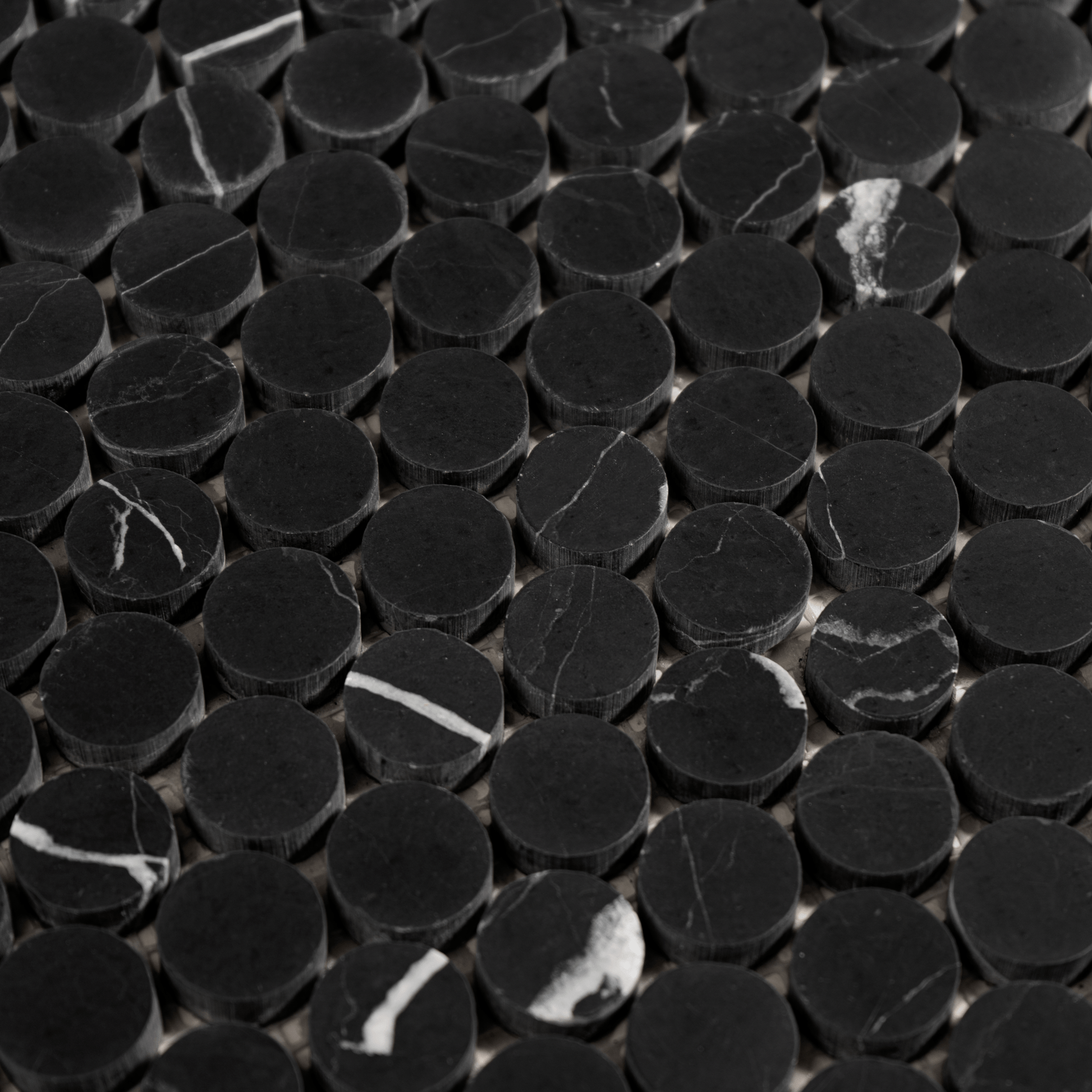  Nero Marquina Marble Honed Mosaic Tile