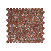 Penny Round 1" Rojo Alicante Marble Polished Mosaic Tile - Cemento Collection