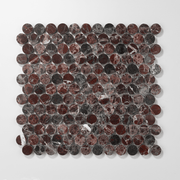 Penny Round 1" Rosso Levanto Polished Mosaic Tile - Cemento Collection