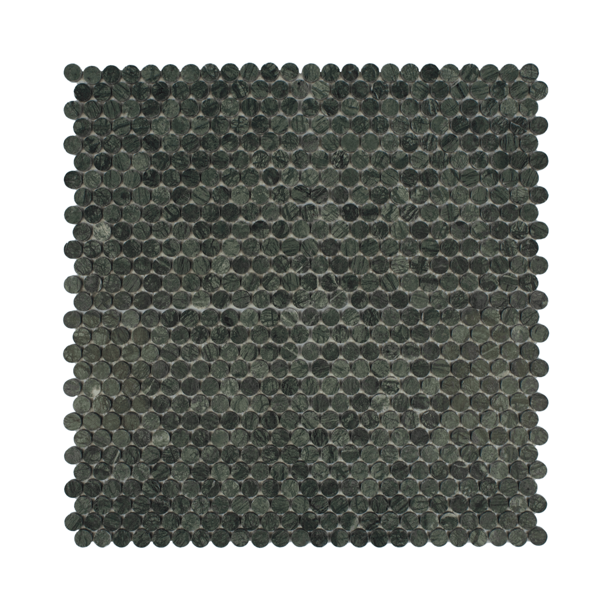 Penny Round 1" Verde Alpi Marble Honed Mosaic Tile - Cemento Collection