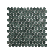 Penny Round 1" Verde Alpi Marble Honed Mosaic Tile - Cemento Collection