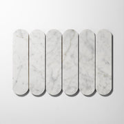 Pill Shape Bianco Carrara Marble Honed Mosaic Tile